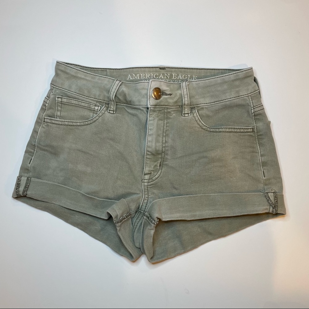 Green American Eagle Jean Shorts